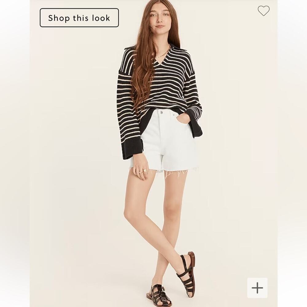 J. Crew High Rise Denim Jean Short in White Size 24 BF382 New - Picture 2 of 9